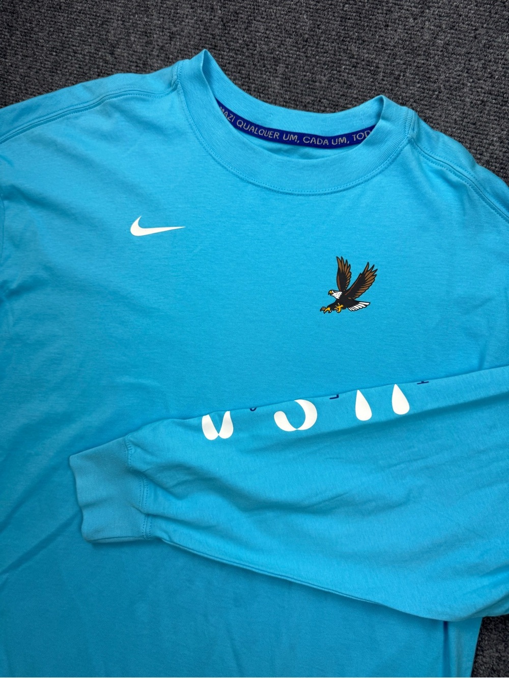 New Team USA Nike Aqua Women's Essential Long Sleeve T-Shirt Loose Fit Cotton XS